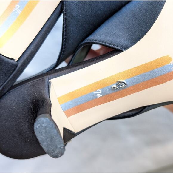 Sam Edelman Black Bianka Feather Pointed Toe Slingback Pump, size 7.5 - Picture 6 of 8